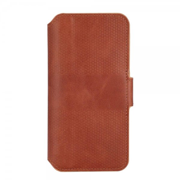 Krusell iPhone 14 Plus Kotelo Leather PhoneWallet Cognac