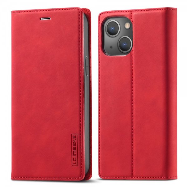 Lc.Imeeke iPhone 14 Plus -suojakotelo korttipaikalla, punainen