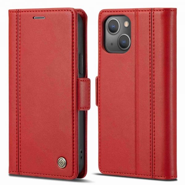 Lc.Imeeke iPhone 14 Plus -suojakotelo korttipaikalla, punainen