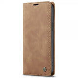 CaseMe iPhone 14 Plus Retro Flip -kotelo, ruskea