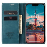 CaseMe iPhone 14 Plus -suojakotelo Retro Flip Petrol