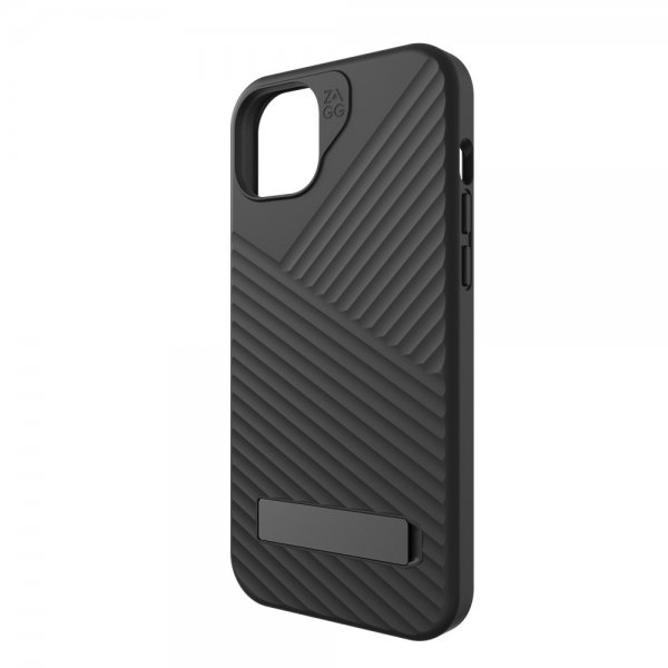ZAGG iPhone 14 Plus/iPhone 15 Plus -kuori Denali Snap Kickstand Musta