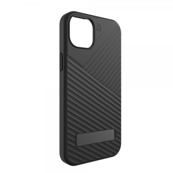 ZAGG iPhone 14 Plus/iPhone 15 Plus -kuori Denali Snap Kickstand Musta