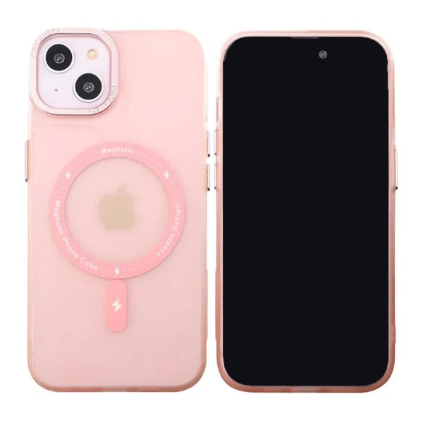 iPhone 14 Plus -kuori kamerakehyksellä MagSafe, Pinkki