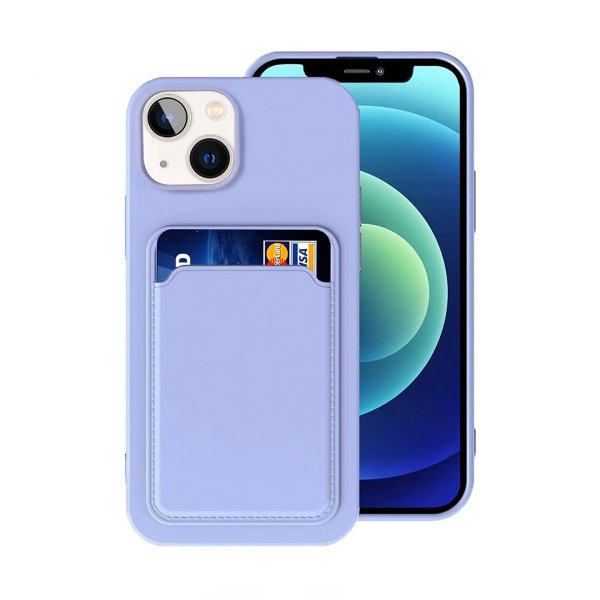 iPhone 14 Plus -kuoret korttipidikkeellä, violetti