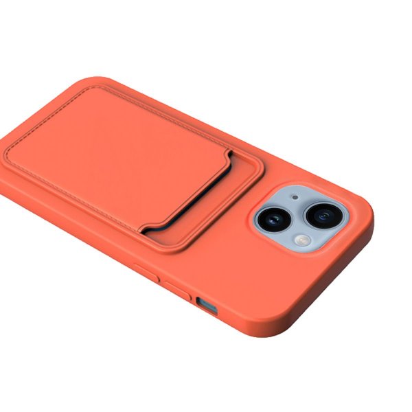 iPhone 14 Plus -kuoret korttipidikkeellä, oranssi