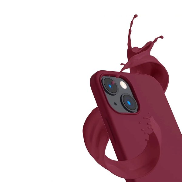 Rvelon iPhone 14 Plus Silikonisuojakuori MagSafella, Punainen