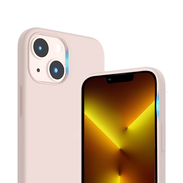 Rvelon iPhone 14 Plus -kuori silikoni MagSafe Hiekanvaaleanpunainen