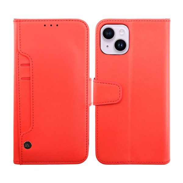 Rvelon iPhone 14 Plus -suojakotelo, ulosvedettävä korttipaikka, punainen