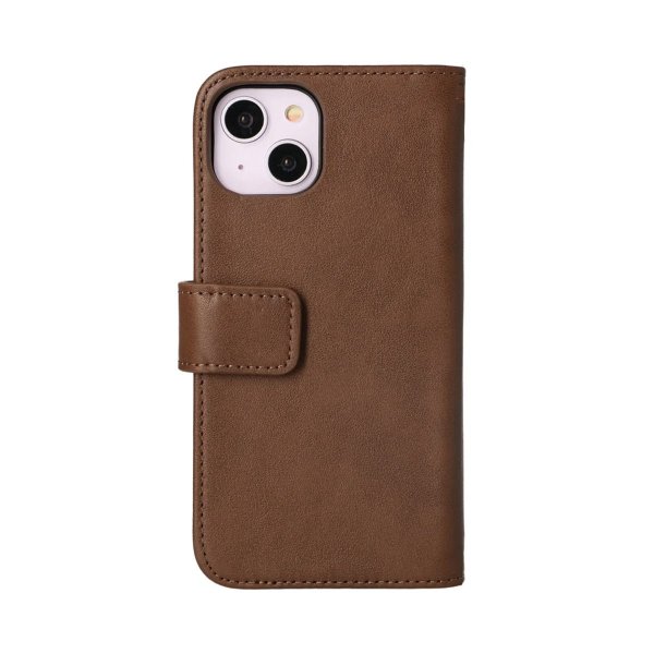 Rvelon iPhone 14 Plus -kotelo, aitoa nahkaa, ruskea