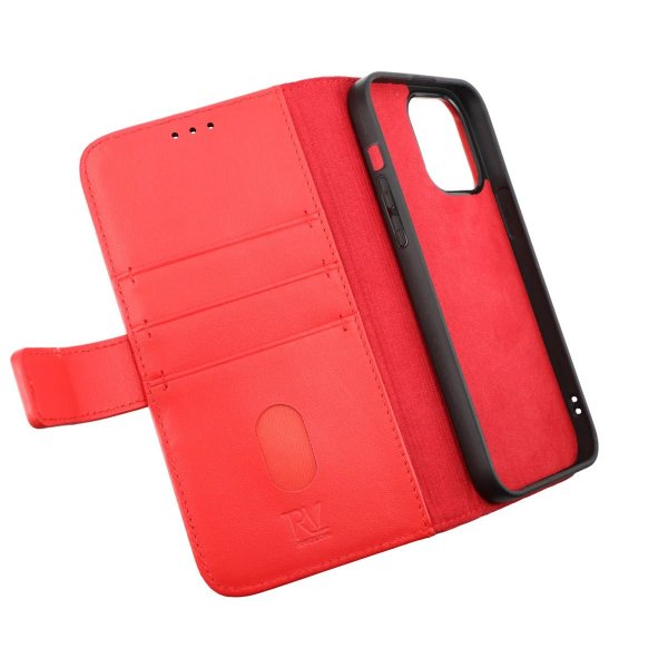 Rvelon iPhone 14 Plus -kotelo, aitoa nahkaa, punainen
