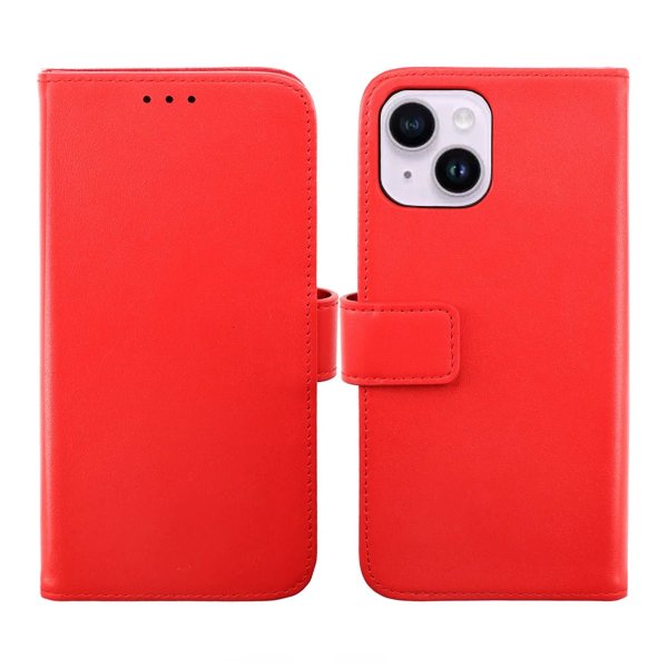 Rvelon iPhone 14 Plus -kotelo, aitoa nahkaa, punainen