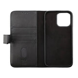 Rvelon iPhone 14 Plus -kotelo, aitoa nahkaa, musta