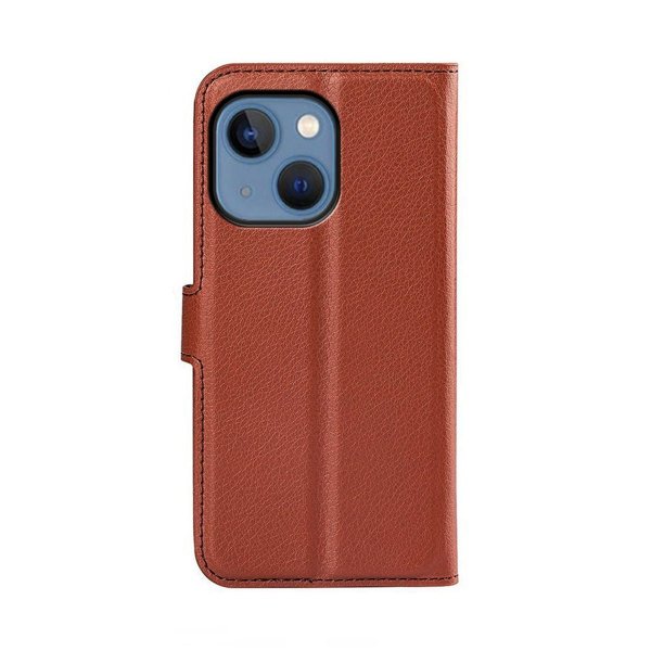 iPhone 14 Plus -suojakuori, jossa jalusta, ruskea
