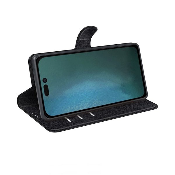 iPhone 14 Plus -suojakotelo jalustalla, musta