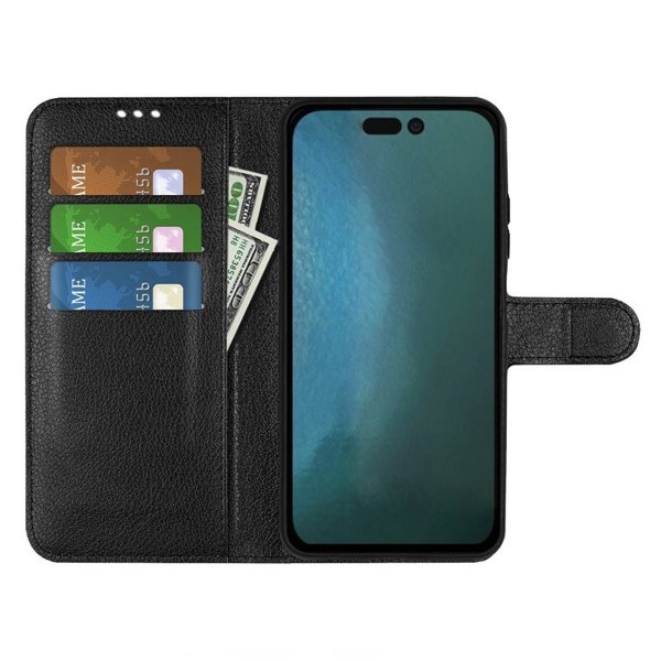 iPhone 14 Plus -suojakotelo jalustalla, musta