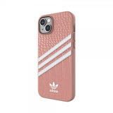 Adidas iPhone 14 Plus Kuori 3 Raidat Snap Kotelo Alligaattori Vaaleanpunainen