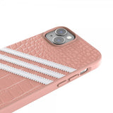 Adidas iPhone 14 Plus Kuori 3 Raidat Snap Kotelo Alligaattori Vaaleanpunainen