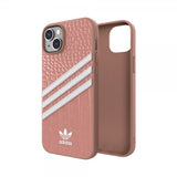 Adidas iPhone 14 Plus Kuori 3 Raidat Snap Kotelo Alligaattori Vaaleanpunainen