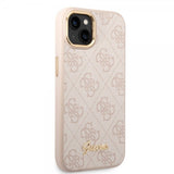 Guess iPhone 14 Plus -suojakuori, 4G Logo, ruusukulta