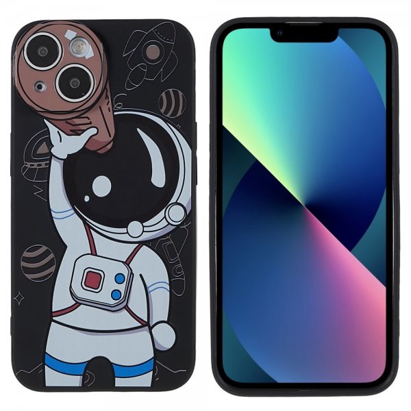 iPhone 14 Plus Kuori Astronautti Musta Ruskea