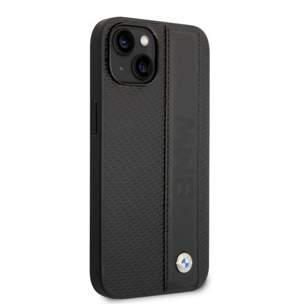 BMW iPhone 14 Plus -kuori Big Logo Stripe, musta