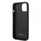 BMW iPhone 14 Plus -kuori Big Logo Stripe, musta