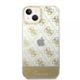 Guess iPhone 14 Plus Kuori Bottom Stripe Script Logo Kulta