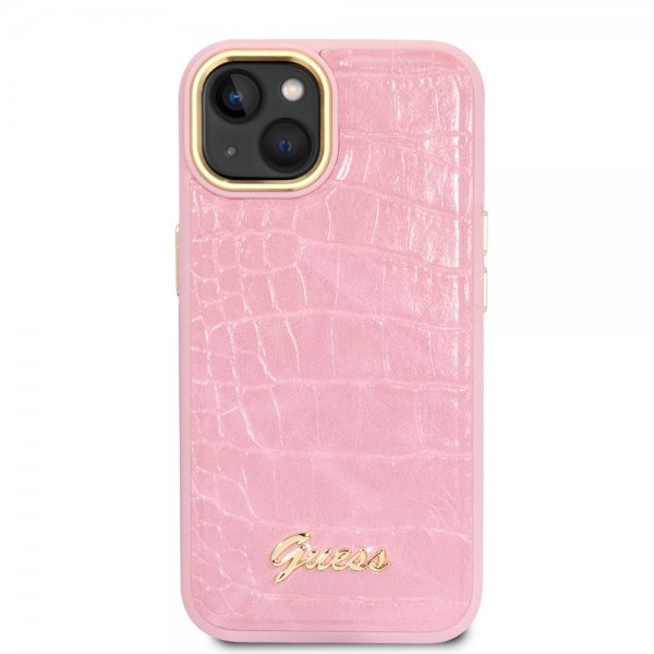 Guess iPhone 14 Plus Suojakuori Croco Pink