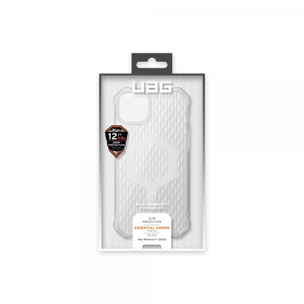 Urban Armor Gear (UAG) iPhone 14 Plus -suojakuori Essential Armor MagSafe Frosted Ice