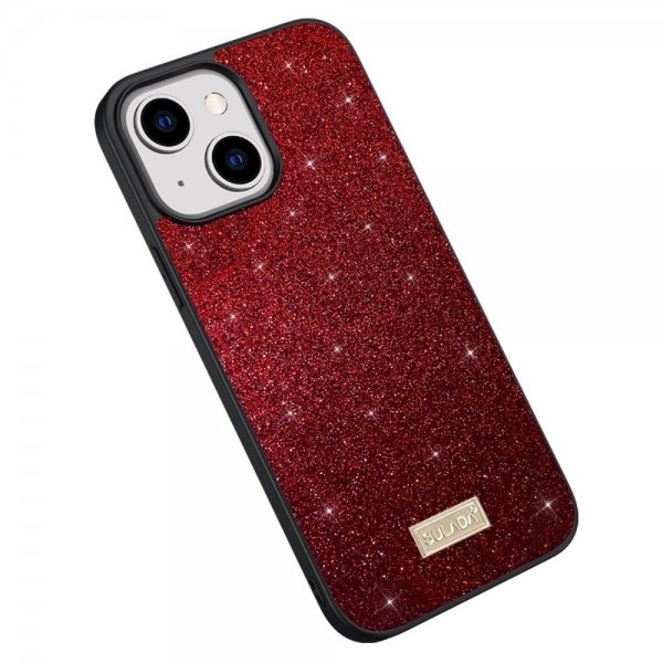 Sulada iPhone 14 Plus Kuori Glitter Punainen
