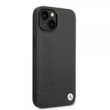 BMW iPhone 14 Plus Kuori Hot Stamp Metallilogo Musta