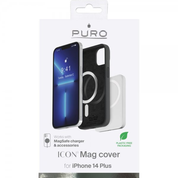 Puro iPhone 14 Plus -kuori ICON Mag, musta