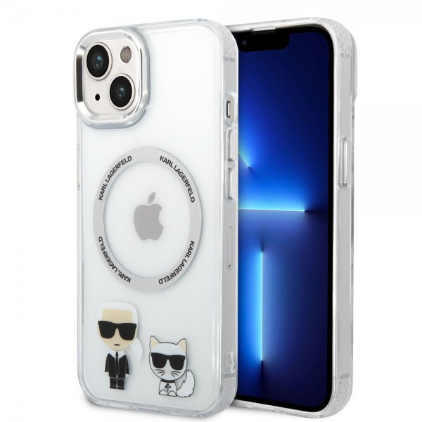 Karl Lagerfeld iPhone 14 Plus -suojakuori Karl & Choupette MagSafe Läpinäkyvä