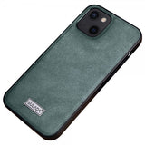 Sulada iPhone 14 Plus -kuori, nahkakuvioitu, vihreä
