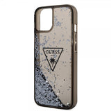 Guess iPhone 14 Plus -kuori Liquid Glitter Translucent, musta