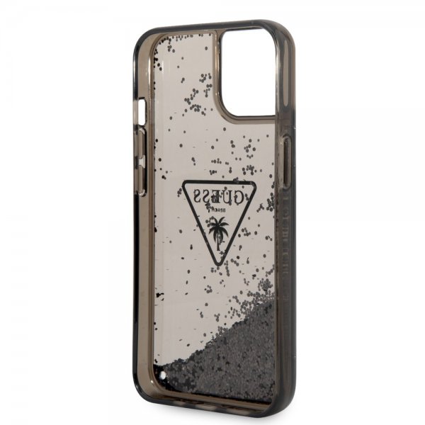 Guess iPhone 14 Plus -kuori Liquid Glitter Translucent, musta