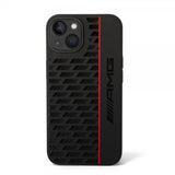 AMG iPhone 14 Plus -kuori Liquid Silicone Carbon Pattern musta