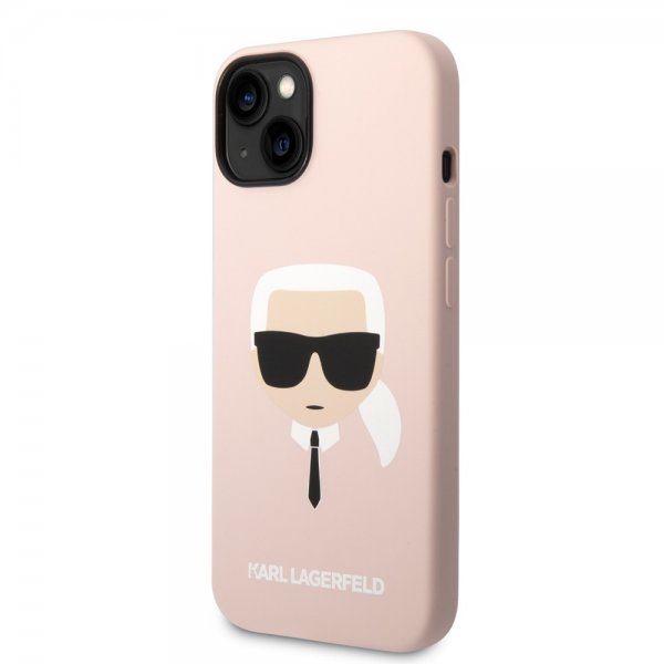 Karl Lagerfeld iPhone 14 Plus -kuori nestemäinen silikoni Karl MagSafe Pinkki