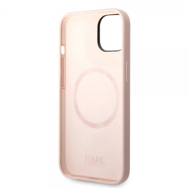 Karl Lagerfeld iPhone 14 Plus -kuori nestemäinen silikoni Karl MagSafe Pinkki