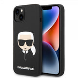 Karl Lagerfeld iPhone 14 Plus -kuori Liquid Silicone Karl MagSafe Musta
