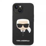 Karl Lagerfeld iPhone 14 Plus -kuori Liquid Silicone Karl MagSafe Musta