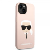 Karl Lagerfeld iPhone 14 Plus -kuori, nestemäinen silikoni Karl Pink