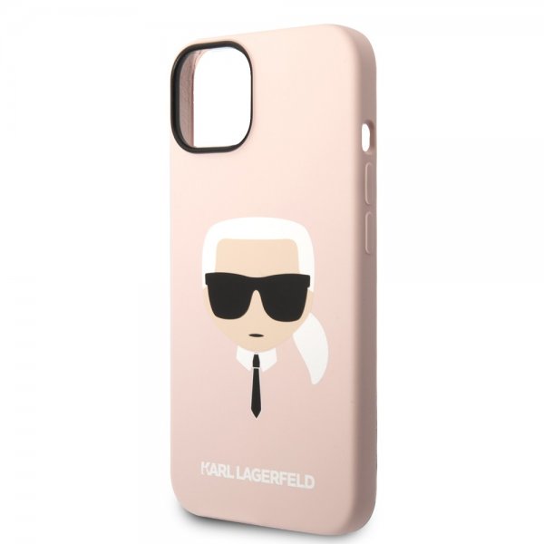 Karl Lagerfeld iPhone 14 Plus -kuori, nestemäinen silikoni Karl Pink