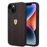 Ferrari iPhone 14 Plus Kuori Logo Rei'itetty Punainen