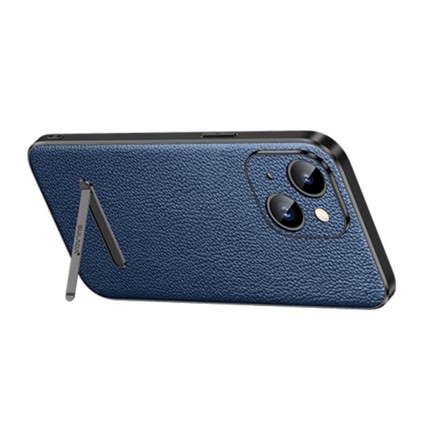 Sulada iPhone 14 Plus -kuori jalustalla, sininen