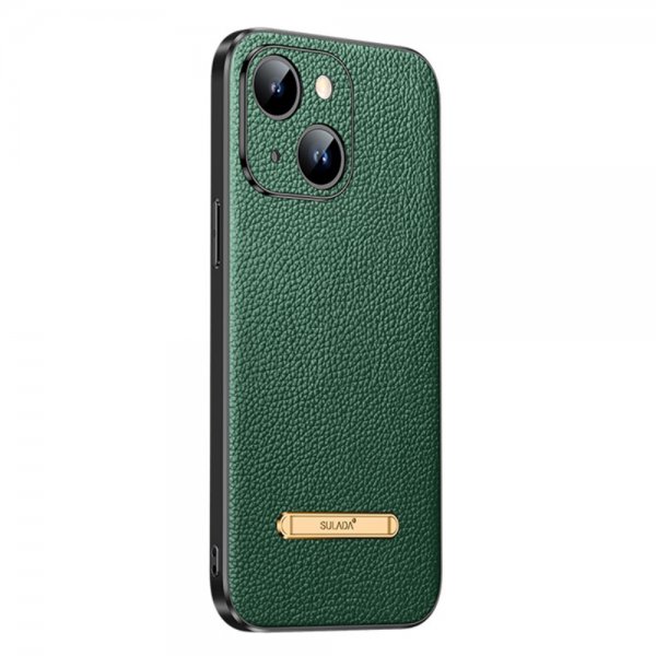 Sulada iPhone 14 Plus -kuori jalustalla, vihreä