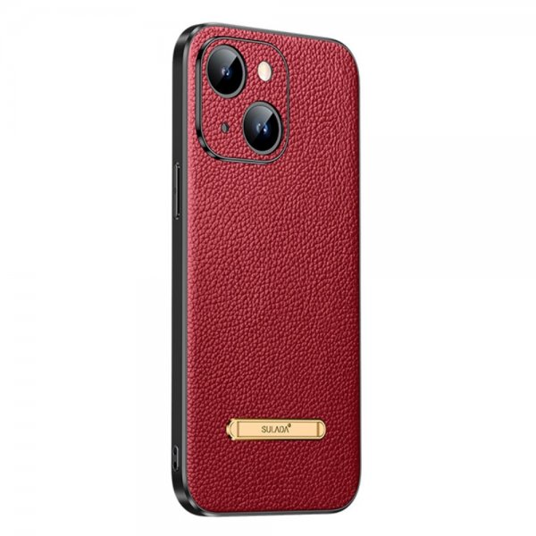 Sulada iPhone 14 Plus -kuori jalustalla, punainen