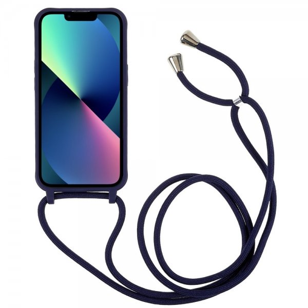 iPhone 14 Plus -kuori olkahihnalla, sininen