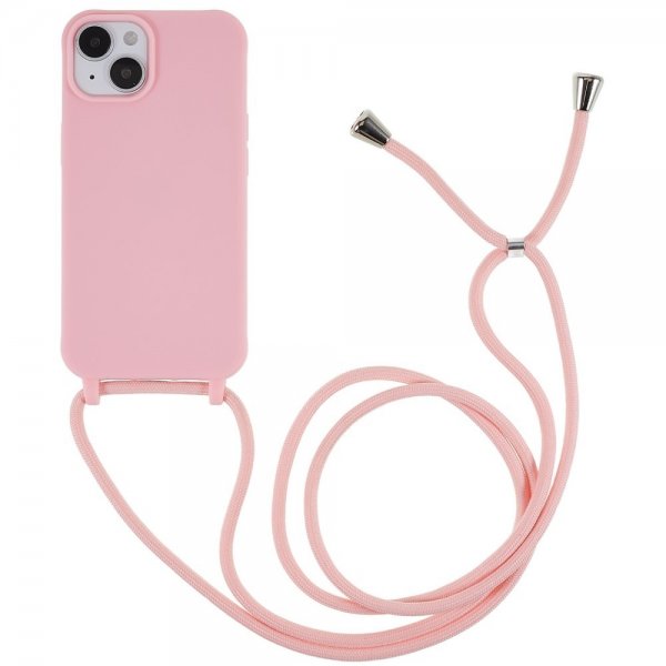 iPhone 14 Plus -kuoret hihnalla, pinkki